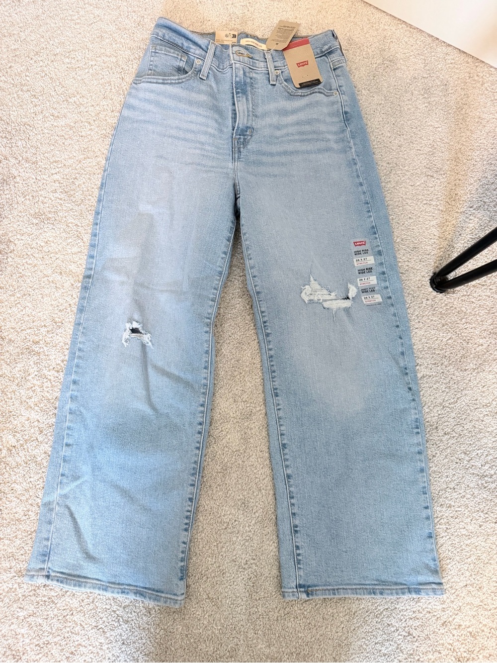 Levi's Light Blue High-Rise Wide Leg Jeans